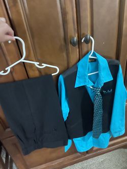 Rafael Boy's 4-Piece Blue and Black Formal Suit Set