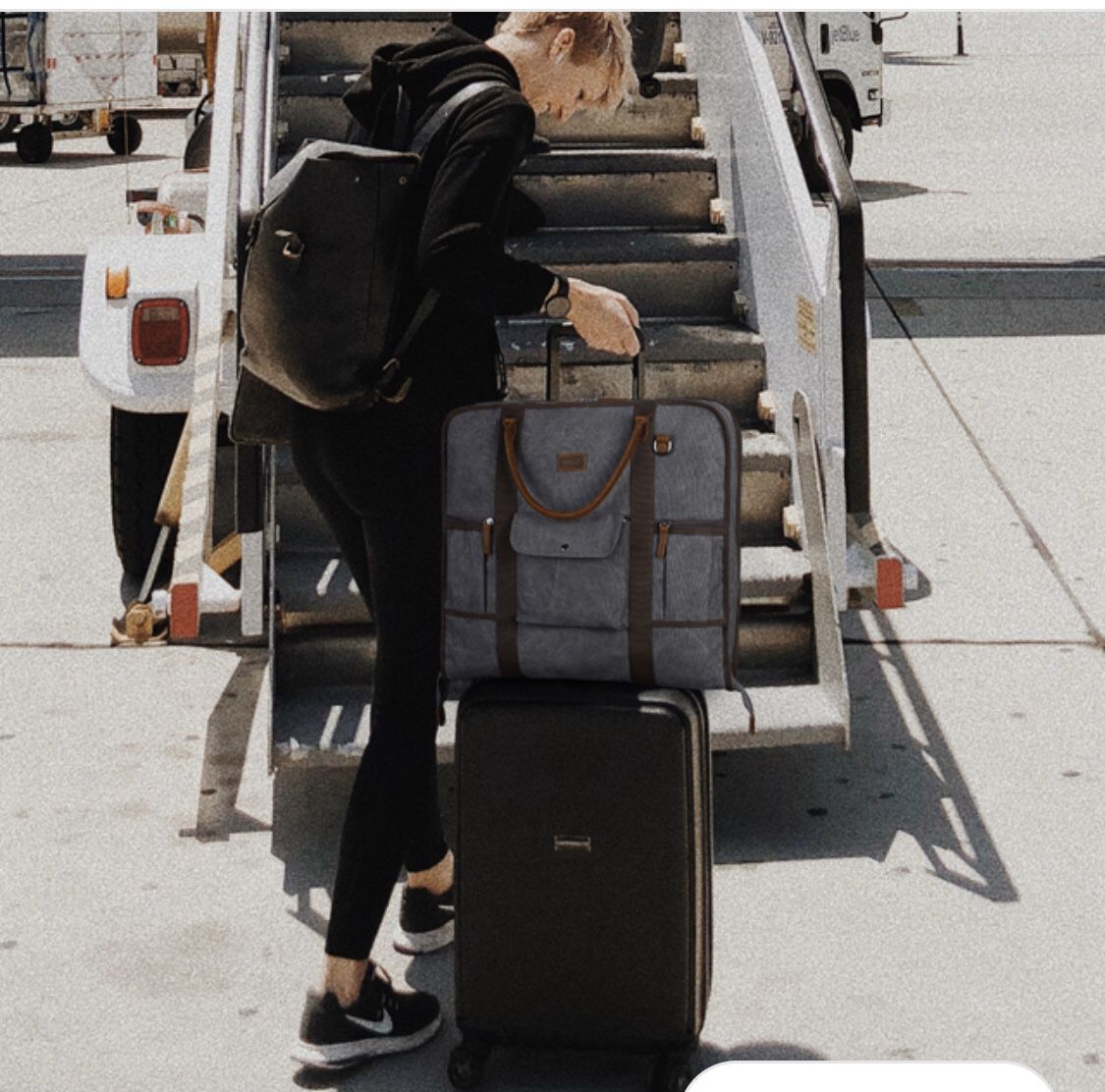 TFSKY Casual Suit Bag Carry On Garment Bag Flight Bag Canvas Suit Shoulder Bag for Travel & Business Trips With Shoulder Strap (Style3, Black)