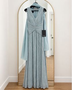 NEW Pronovias Evening Gown w/ Tags – Light Blue Silver Formal Dress + Shawl