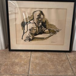 Vintage Lithograph “Bar Mitzvah Lesson”