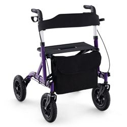 Adjustable Walker Foldable Rolling Walker with Seat