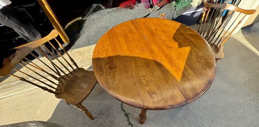 Vintage Watertown Slide Solid Oak Extension Table + 2 Leaves + 2 Chairs