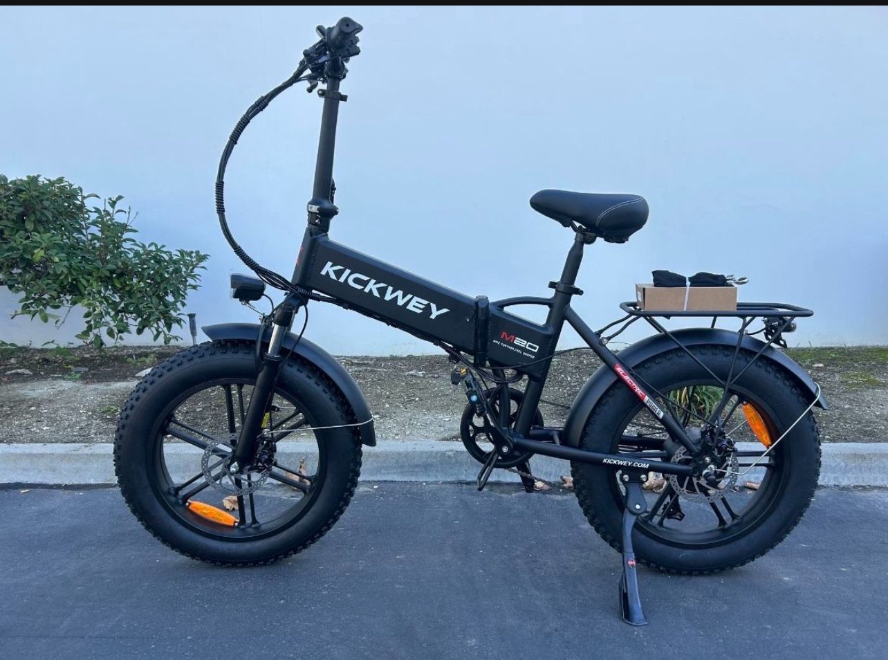 Kickwey 20 Inch Fat Tire Foldable Electric Bicycle 35MPH Max