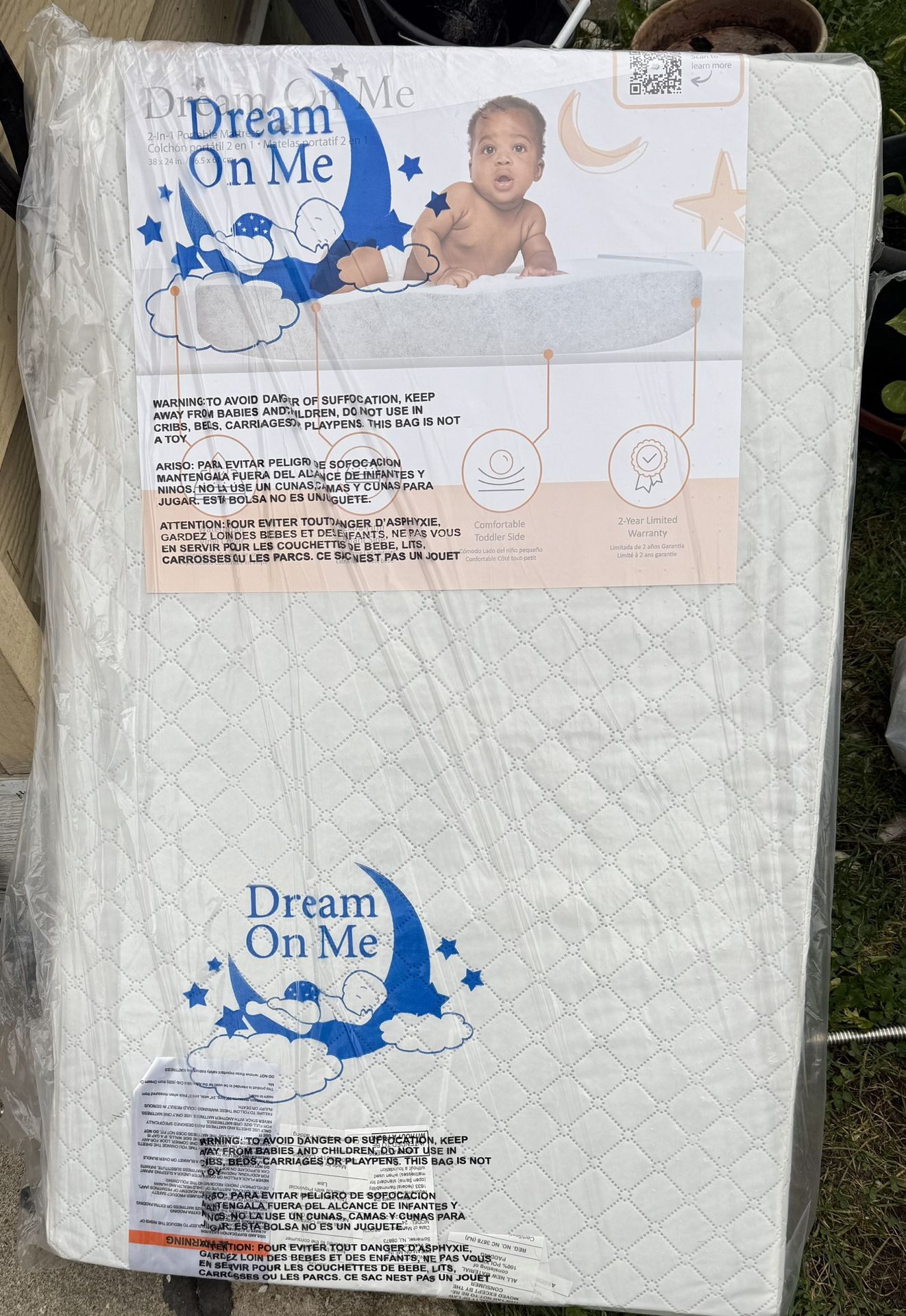 Dream On Me 2-in-1 Portable Crib Mattress