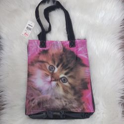 Kitty cute vintage plastic tote bag