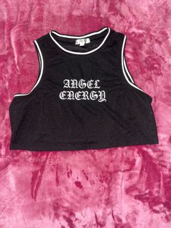 Black Crop Top - Size Large