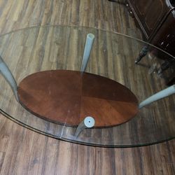 Glass End Table And Coffee Table 