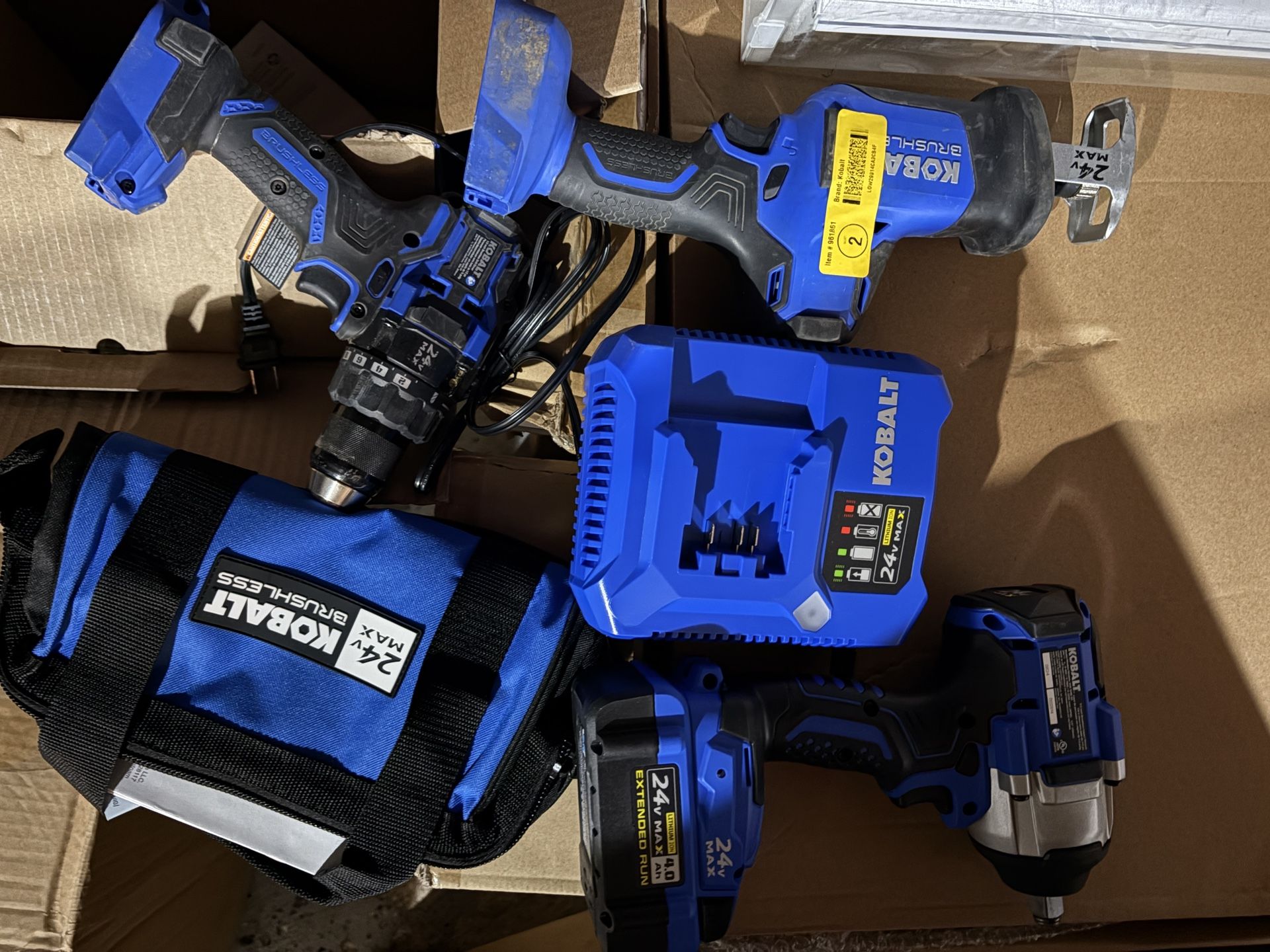 Kobalt 24-Volt 3-Tool Brushless Power Tool Combo Kit with Soft Case (1-Battery Included and Charger)