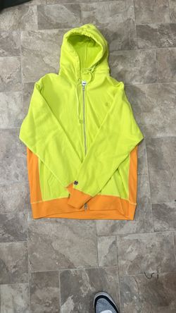 Undefeated tracksuit mens XL neon green full zip jacket pants elastic waist 