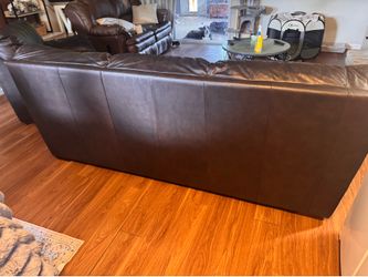 Leather couch and oversized chair