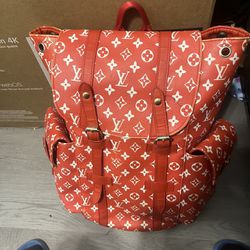 Louis Vuitton X SUPREME Backpack (Red)