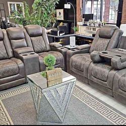 Leather Couch , Recliner , Cup holder 