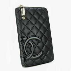 CHANEL Cambon Line organizer Zip Around Long Wallet