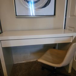 FREE cream colored desk..table with tan swivel chair