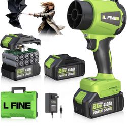 Leaf Blower Cordless - Lightweight Electric Handheld Blower with Battery and Charger, 3 Speed Mode, Blowers for Lawn Care, Patio Cleaning, Dust Cleane