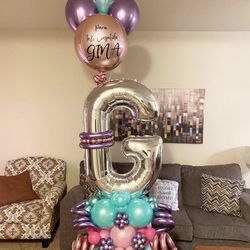 Balloons Bouquet Inicial - Happy Birthday