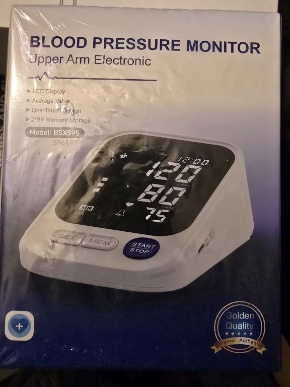 Blood Pressure Monitor, Upper Arm Blood Pressure Monitors for Home Use, Adjustable 8.7"-16.5" Blood Pressure Cuff, 2-User 2X120 Memory, One Touch Oper