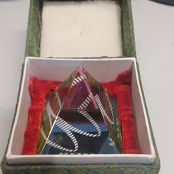 Vintage Shanghai McDonald's Crystal Pyramid paperweight 1999 In Case