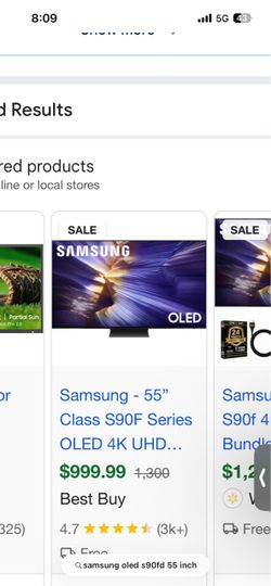 Samsung 55" class S90F series OLED 4K AI