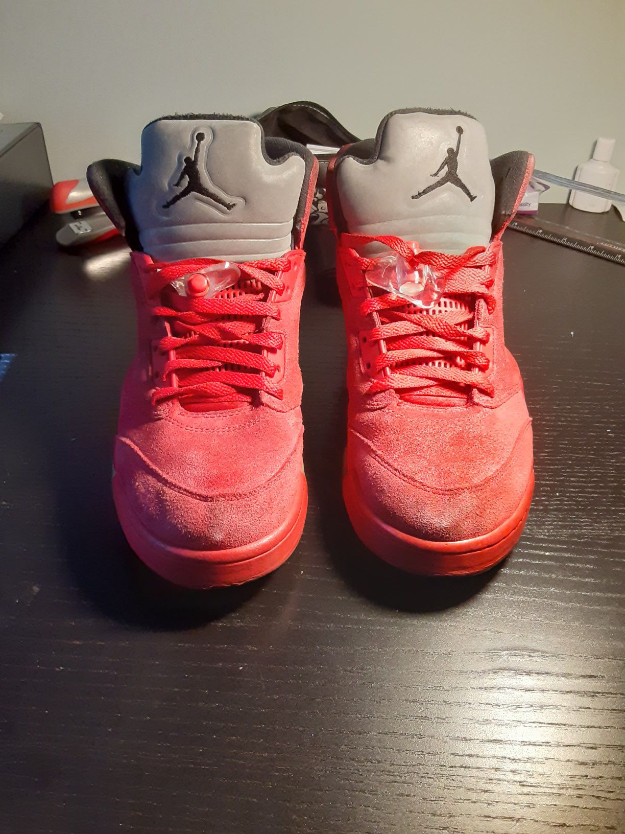 Jordan 5 red suede size 10