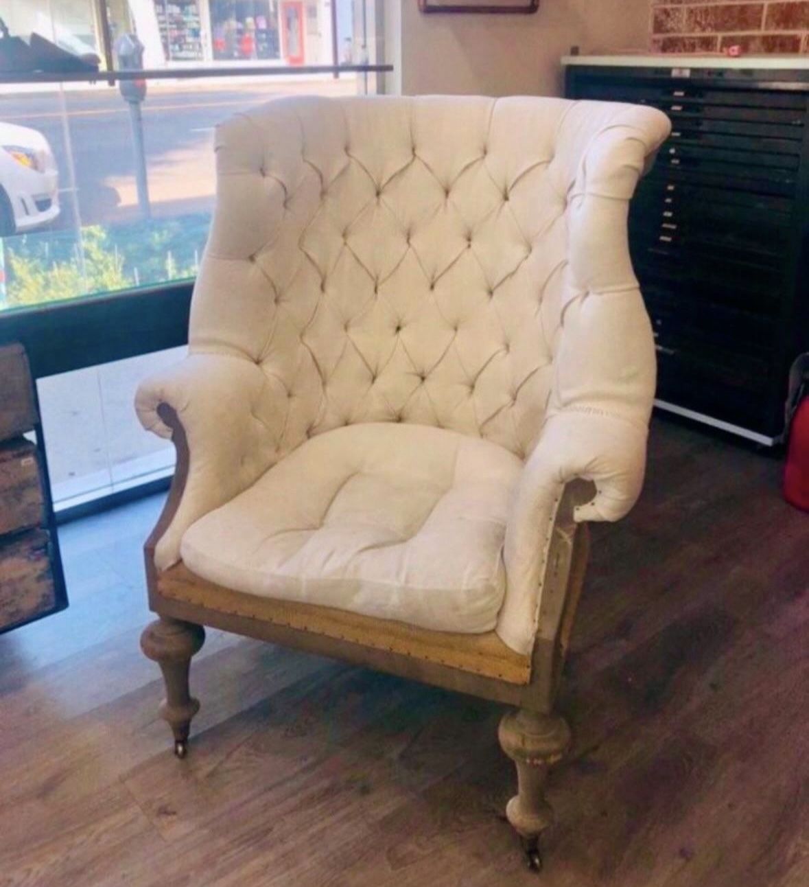RESTORATION HARDWARE STYLE DECONSTRUCTED ENGLISH ROLL ARMCHAIR