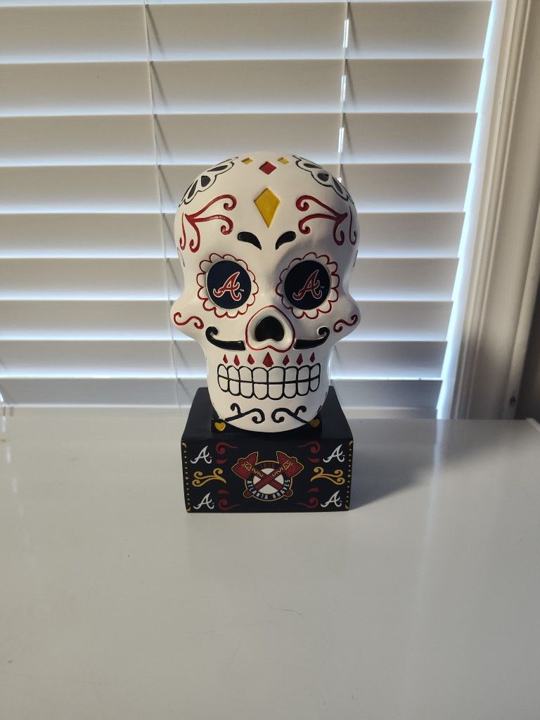 Atlanta Braves Sugar Skull Statue