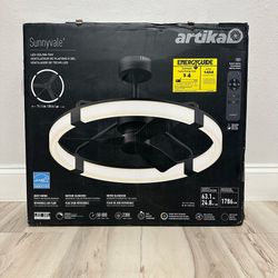 Artika Sunnyvale 28” LED Ceiling Fan – Matte Black – Open Box / Like New