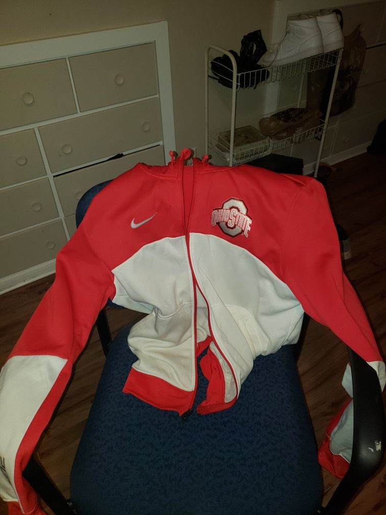 Ohio state white and red Nike elite hoody jacket