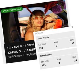 Karol G 2 tickets for sale