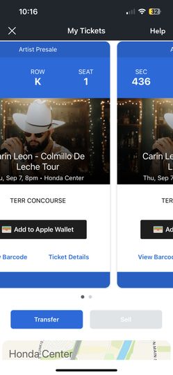 2 Carin Leon Tickets 9-7-23