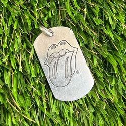 2002 Rolling Stones Chrome Hearts .925 Silver Big Dog Tag Pendant