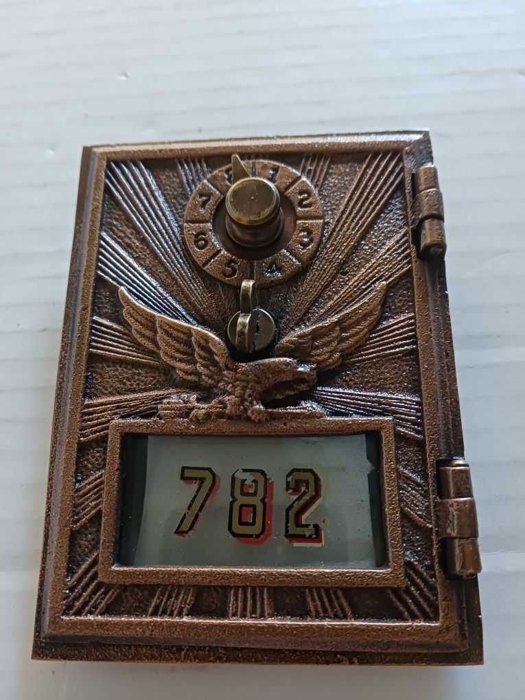 US Post Office Box Door With Combo Lock With Flying Eagle 5" X 3 3/4" No 782