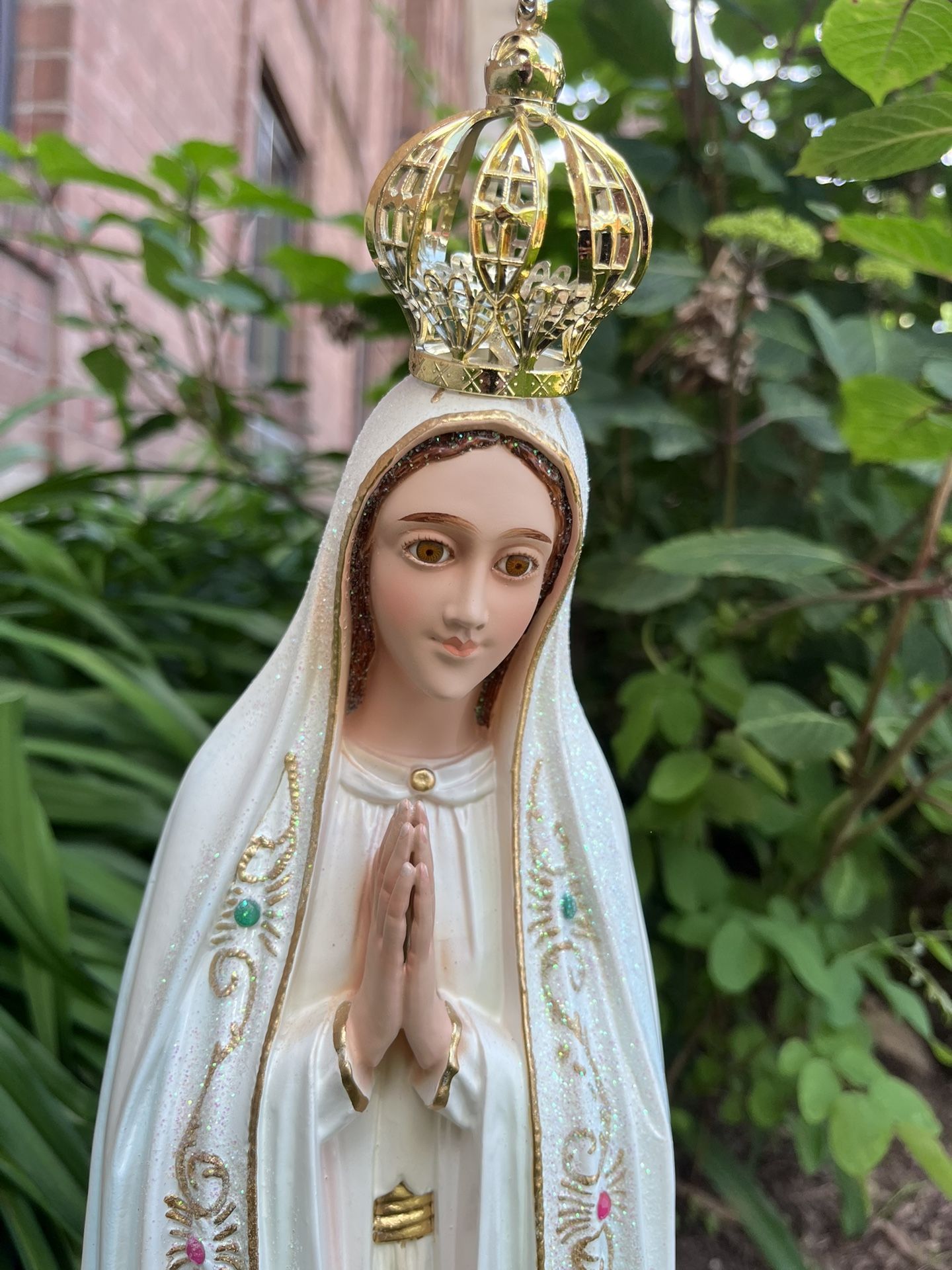 Amazingly Beautiful Statue Of Our Lady Of Fatima 24" Tall