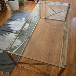 Glass & Brass Coffee Table