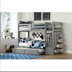 Bunk Bed With Storage And Stairs