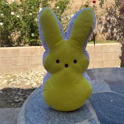 Peeps Cotton Candy Scented Bunny 17” Yellow Polka Dot Eater Plush NEW 2022