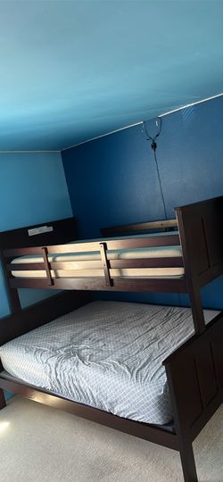 Twin Over Full Wood Bunk Bed (Nightstand Included)