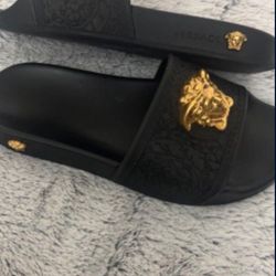 New Black Versace Slides 