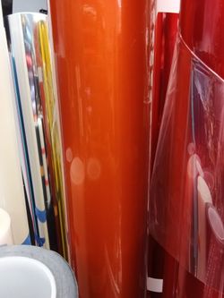 Lava orange vinyl wrap by yard