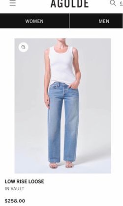 Designer Denim -AGOLDE Brand- Low Rise loose Jeans-in color Vault-Size 25