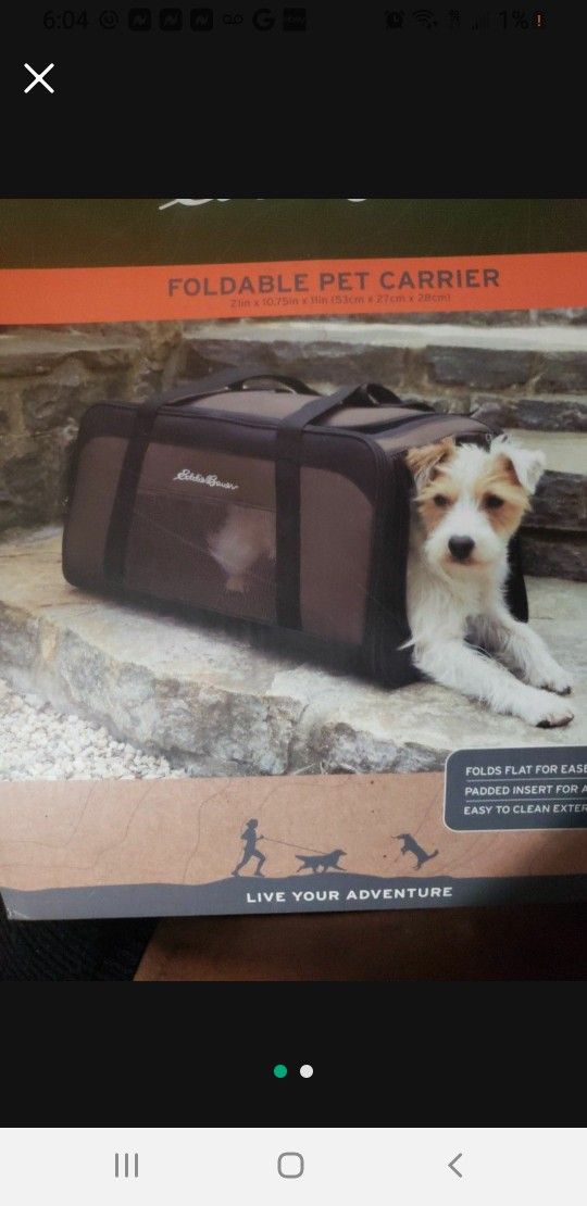 Foldable Pet Carrier Eddie Bauer Dog  Cat Crate Up To 10 Pounds