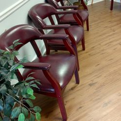 4 Burgundy Office Chairs