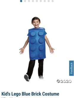 Kids LEGO blue brick costume size small.