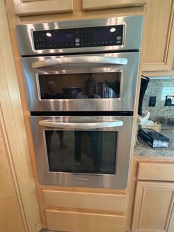 KitchenAid stainless built-in microwave/convention and wall oven combo