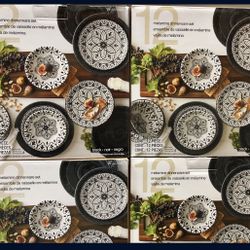 Melamine 12 PC Dinnerware Plates Bowls Set, New Unopened Box