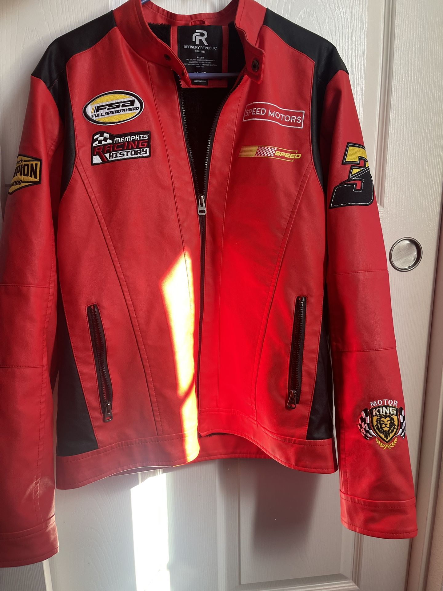 Red racer/biker Jacket