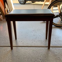 Brown Leather Sewing Bench With Storage