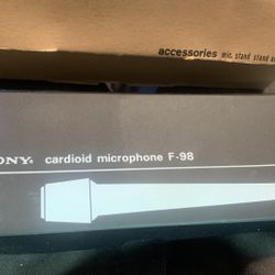 New Sony  Cardioid Microphone with Stand F-98 Made In Japan