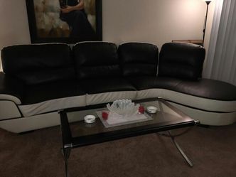 Black and white sectional in really good condition