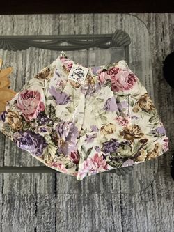 Floral Linen Shorts For Girls